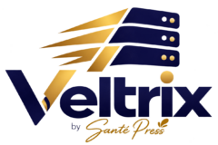 Cropped Logo Veltrix en azul y dorado